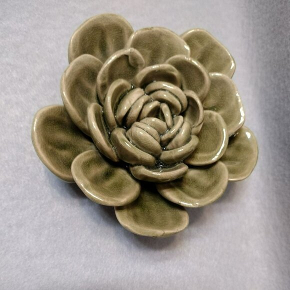 Handcrafted Ceramic Succulent, Studio Pottery, Leaf Plant Figurine, Boho Decor - Picture 2 of 10